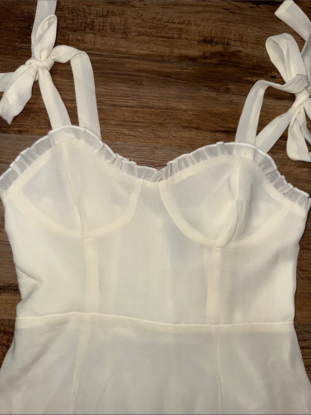 White Ruffle Mini Dress - Picture 4 of 11